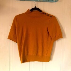 Rachel Zoe Merino Wool Mustard Mockneck Sweater